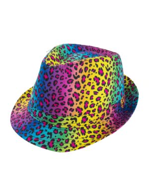 Kostümzubehör Hut Fedora Leopard bunt one size Farbe: bunt