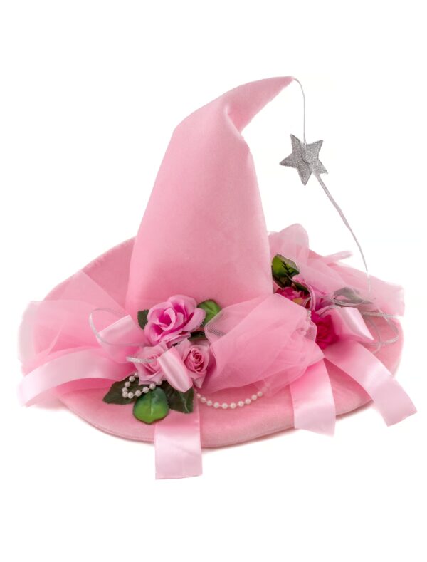 Kostümzubehör Hut Fee mit Schleifen und Blumen pink 59