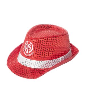 Kostümzubehör Hut Pailletten 1. FSV Mainz 05 Erwachsene Farbe: rot