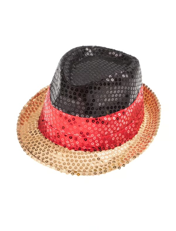 Kostümzubehör Hut Pailletten Deutschland Farbe: schwarz/rot/gold