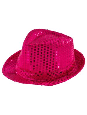 Kostümzubehör Hut Pailletten LED pink one size