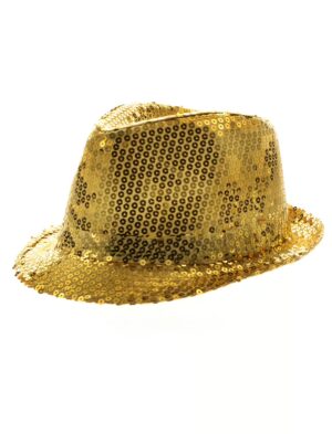 Kostümzubehör Hut Pailletten gold one size
