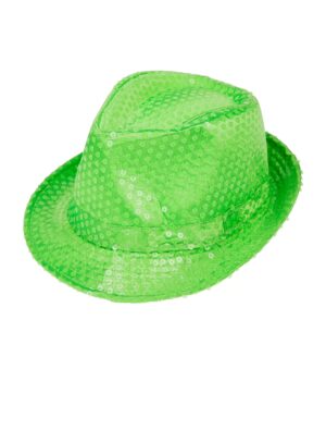 Kostümzubehör Hut Pailletten neongrün one size
