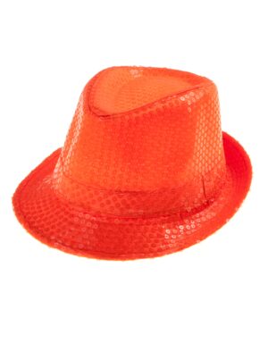Kostümzubehör Hut Pailletten neonorange one size