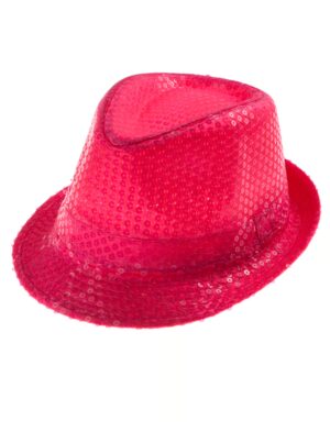 Kostümzubehör Hut Pailletten neonpink one size