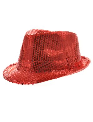 Kostümzubehör Hut Pailletten rot one size
