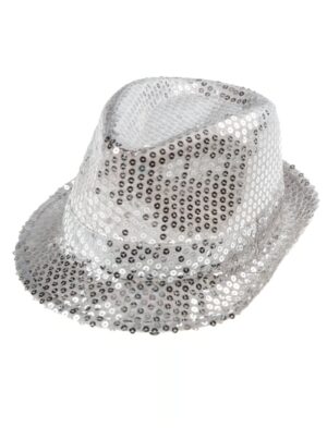 Kostümzubehör Hut Pailletten silber one size