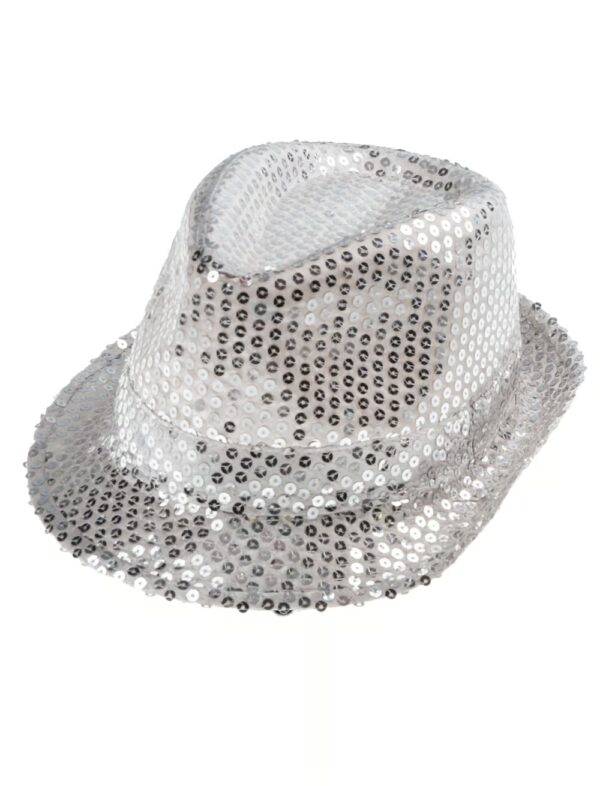 Kostümzubehör Hut Pailletten silber one size