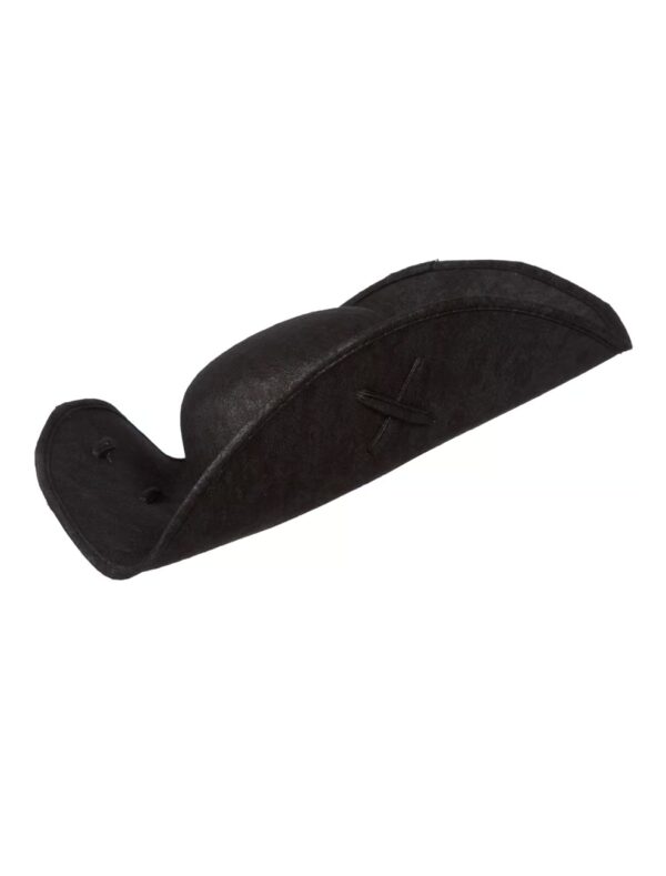 Kostümzubehör Hut Pirat schwarz mit Kreuz