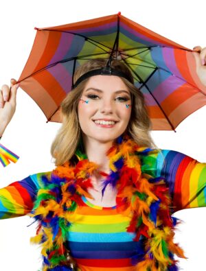 Kostümzubehör Hut Regenschirm rainbow