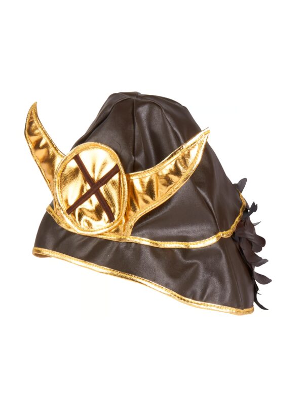 Kostümzubehör Hut Samurai mongolisch Farbe: gold/braun