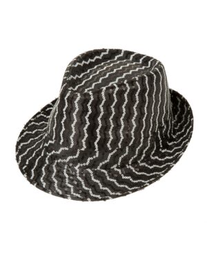 Kostümzubehör Hut Trilby Pailletten Damen schwarz/silber one size