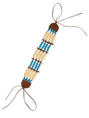 Kostümzubehör Indianerarmband mit Perlen braun