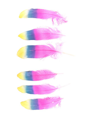 Kostümzubehör Indianerfeder pink/blau/gelb 3 Stk.