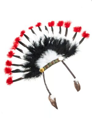 Kostümzubehör Indianerkopfschmuck schwarz/weiß