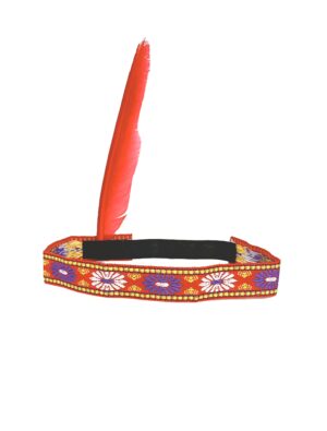 Kostümzubehör Indianerstirnband mit Feder rot