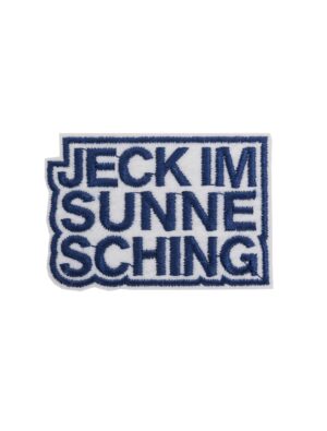 Kostümzubehör JIS Aufnäher Jeck im Sunnesching 6cm Farbe: weiß/blau