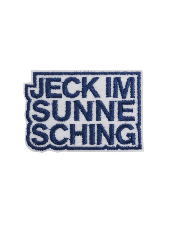 Kostümzubehör JIS Aufnäher Jeck im Sunnesching 6cm Farbe: weiß/blau