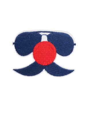 Kostümzubehör JIS Aufnäher Jeck im Sunnesching Logo 6cm Farbe: blau
