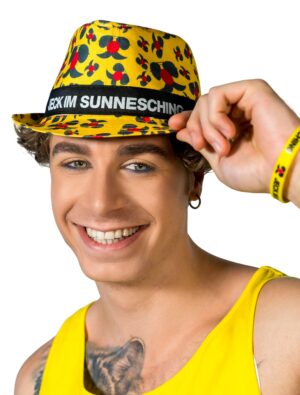 Kostümzubehör JIS Hut Logo Jeck im Sunnesching schwarz/gelb