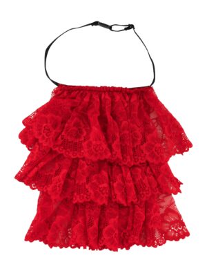 Kostümzubehör Jabot aus Spitze rot