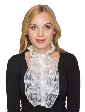 Kostümzubehör Jabot mit Spitze cremeweiß one size