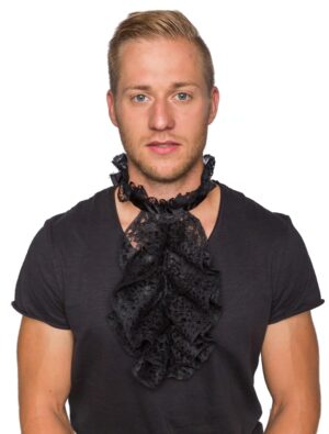 Kostümzubehör Jabot mit Spitze schwarz one size