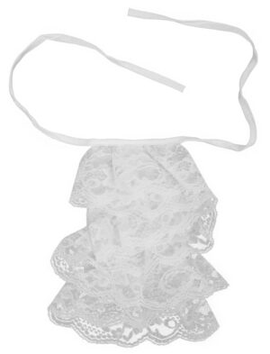 Kostümzubehör Jabot mit Spitze weiß 27cm