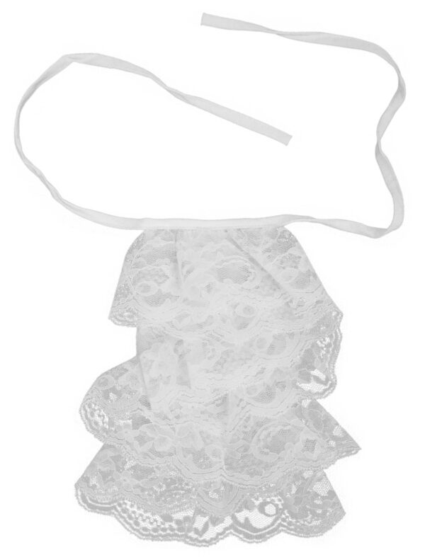 Kostümzubehör Jabot mit Spitze weiß 27cm