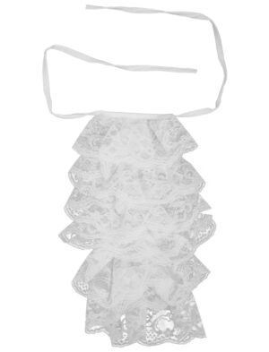 Kostümzubehör Jabot mit Spitze weiß 30cm