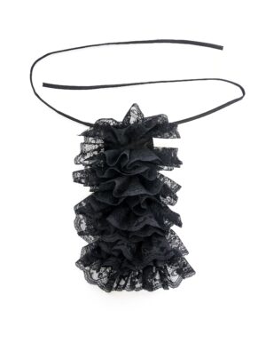 Kostümzubehör Jabot schwarz Spitze 30cm