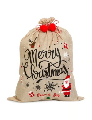 Kostümzubehör Jutesack Merry Christmas 70x50 cm braun