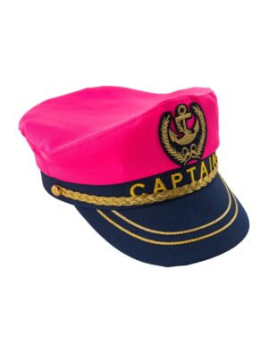 Kostümzubehör Kappe Captain pink/blau one size