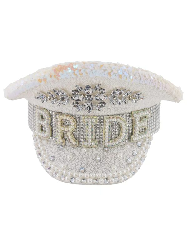 Kostümzubehör Kappe Pailletten Bride weiß one size