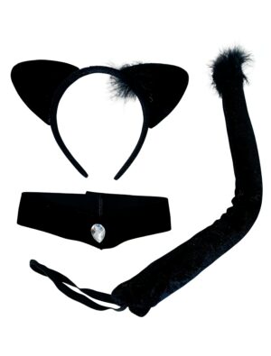 Kostümzubehör Katzen Set 3-tlg. Farbe: schwarz