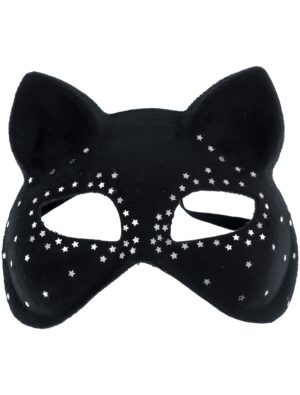 Kostümzubehör Katzenmaske mit Sternen schwarz