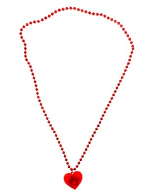 Kostümzubehör Kette Herz leuchtend rot