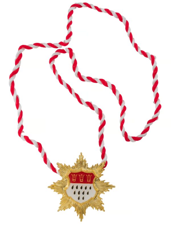 Kostümzubehör Kette Orden mit Kölner Wappen Farbe: rot/weiß