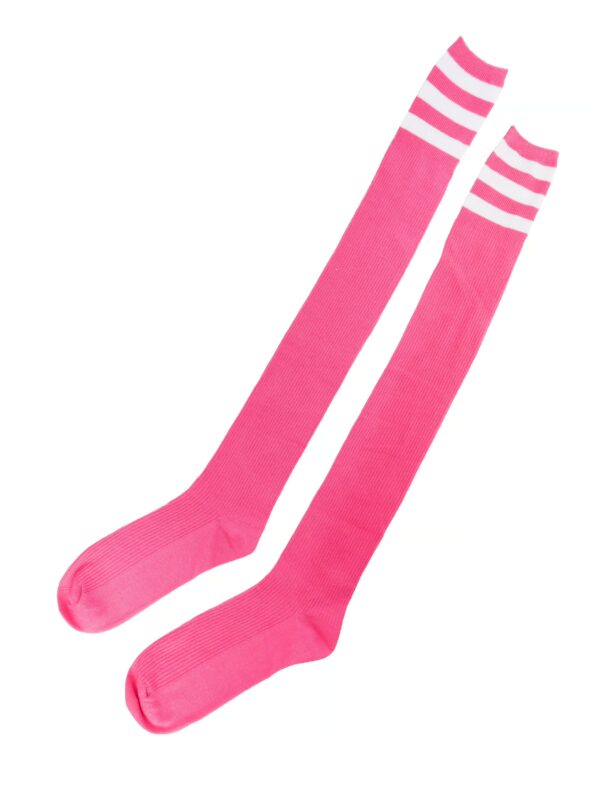Kostümzubehör Kniestrümpfe mit Streifen pink/weiß one size