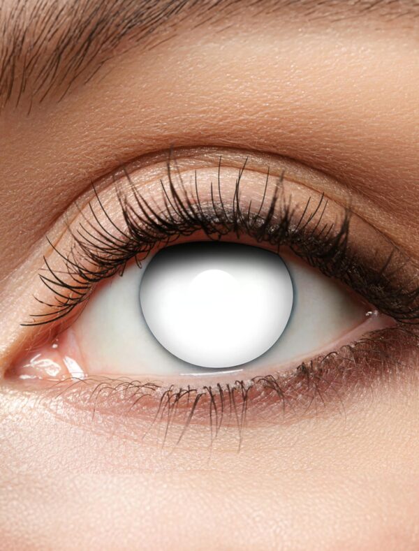 Kostümzubehör Kontaktlinsen Blind White Farbe: weiß