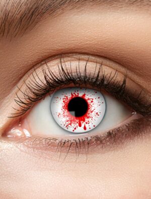 Kostümzubehör Kontaktlinsen Bloodsplat Farbe: weiß