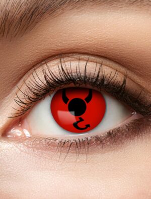 Kostümzubehör Kontaktlinsen Devil Farbe: rot/schwarz