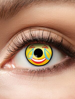 Kostümzubehör Kontaktlinsen Emoji Freudentränen Farbe: gelb