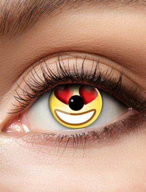 Kostümzubehör Kontaktlinsen Emoji Herz Farbe: gelb