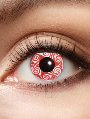 Kostümzubehör Kontaktlinsen Red Swirls Farbe: rot