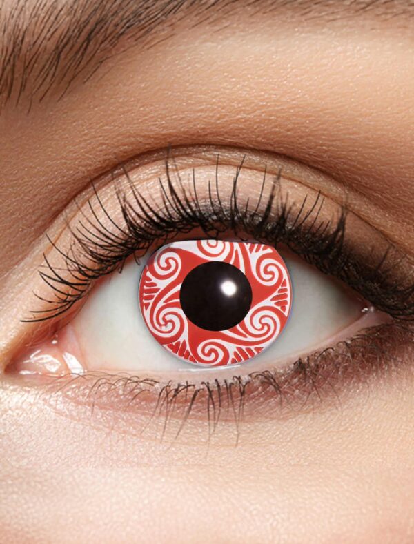 Kostümzubehör Kontaktlinsen Red Swirls Farbe: rot