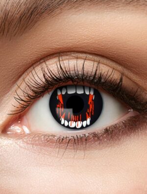 Kostümzubehör Kontaktlinsen Vampire Fang Farbe: schwarz