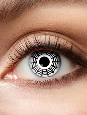 Kostümzubehör Kontaktlinsen White Spider Farbe: schwarz/weiß