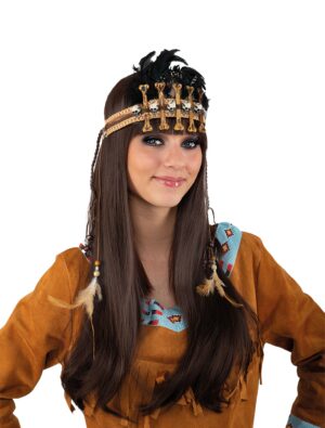 Kostümzubehör Kopfschmuck Ureinwohner braun/schwarz