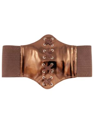 Kostümzubehör Korsettgürtel mit Knöpfen braun one size